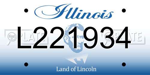 L221934 Illinois License Plate