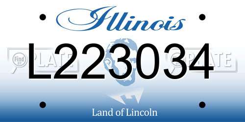 L223034 Illinois License Plate
