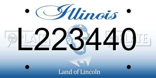 L223440 Illinois License Plate