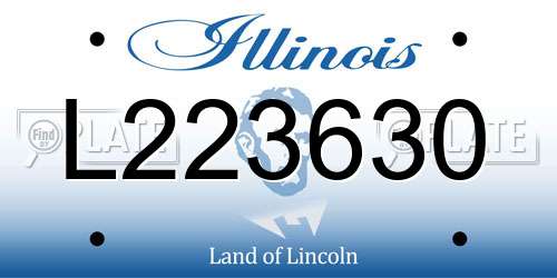 L223630 Illinois License Plate