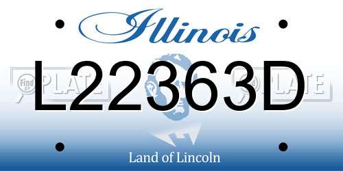L22363D Illinois License Plate