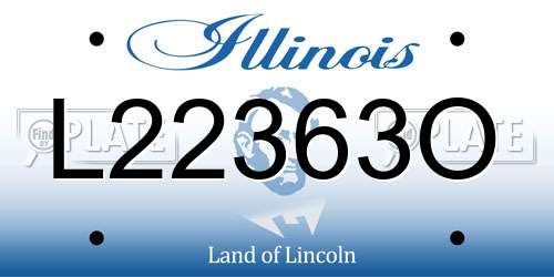 L22363O Illinois License Plate
