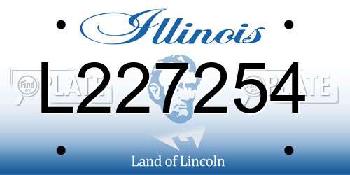 L227254 Illinois License Plate