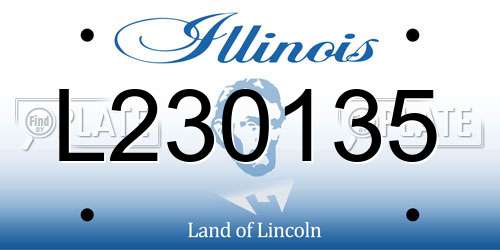 L230135 Illinois License Plate