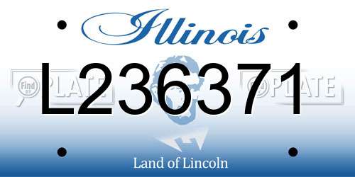 L236371 Illinois License Plate