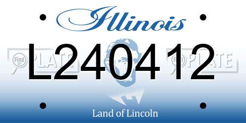 L240412 Illinois License Plate
