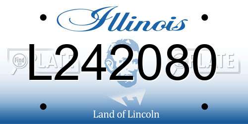 L242080 Illinois License Plate
