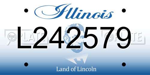 L242579 Illinois License Plate