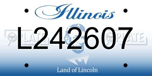 L242607 Illinois License Plate