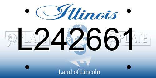 L242661 Illinois License Plate