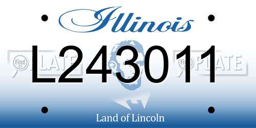 L243011 Illinois License Plate