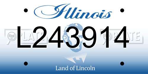L243914 Illinois License Plate