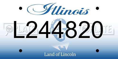 L244820 Illinois License Plate