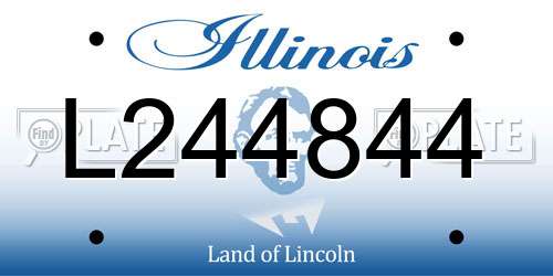L244844 Illinois License Plate