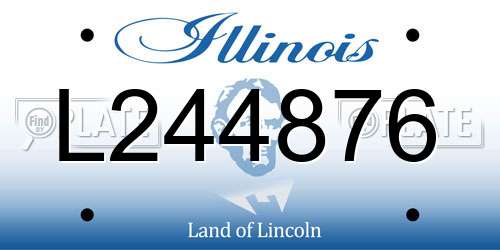 L244876 Illinois License Plate