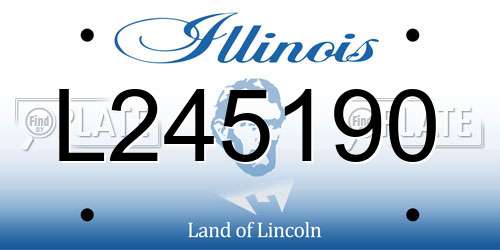 L245190 Illinois License Plate