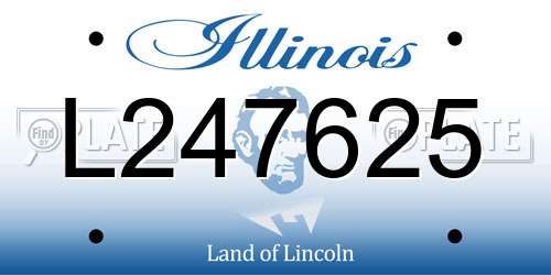 L247625 Illinois License Plate