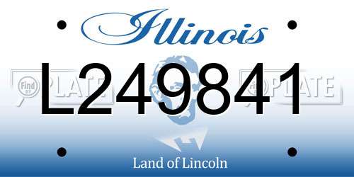 L249841 Illinois License Plate