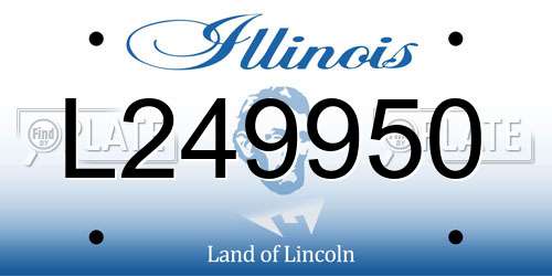 L249950 Illinois License Plate