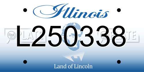 L250338 Illinois License Plate