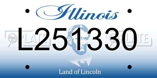 L251330 Illinois License Plate