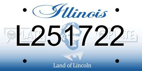 L251722 Illinois License Plate