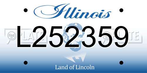 L252359 Illinois License Plate
