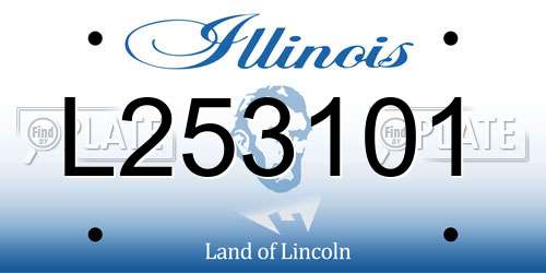 L253101 Illinois License Plate