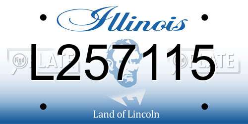 L257115 Illinois License Plate