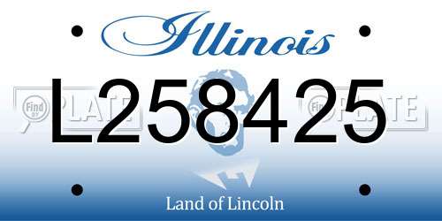 L258425 Illinois License Plate