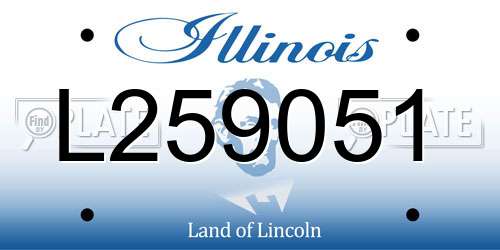 L259051 Illinois License Plate