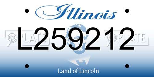 L259212 Illinois License Plate