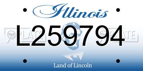 L259794 Illinois License Plate