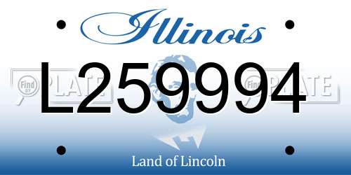 L259994 Illinois License Plate