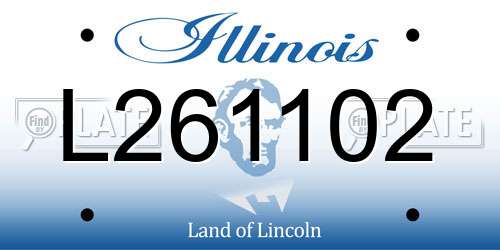 L261102 Illinois License Plate