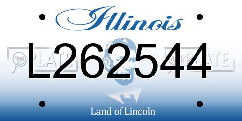 L262544 Illinois License Plate