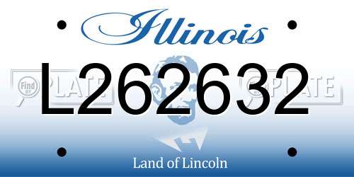 L262632 Illinois License Plate