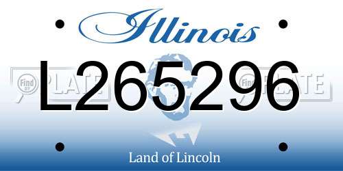 L265296 Illinois License Plate