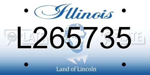 L265735 Illinois License Plate
