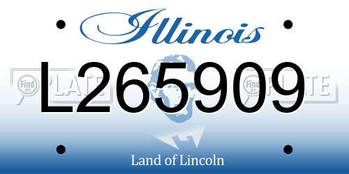 L265909 Illinois License Plate