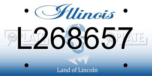 L268657 Illinois License Plate