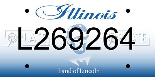 L269264 Illinois License Plate