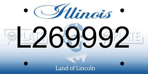 L269992 Illinois License Plate