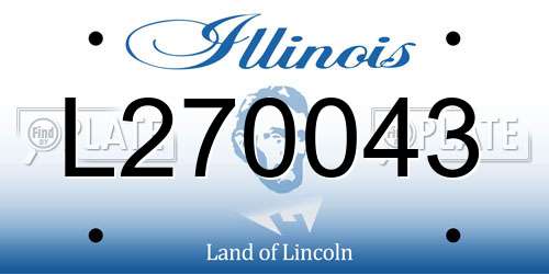 L270043 Illinois License Plate