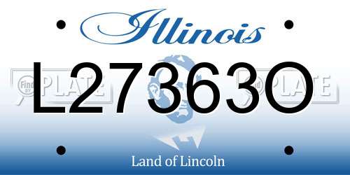 L27363O Illinois License Plate