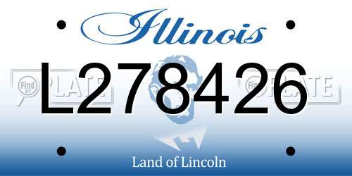 L278426 Illinois License Plate