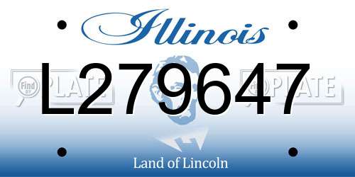 L279647 Illinois License Plate
