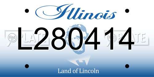 L280414 Illinois License Plate