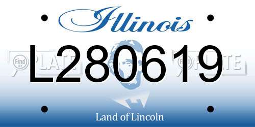 L280619 Illinois License Plate