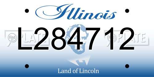 L284712 Illinois License Plate